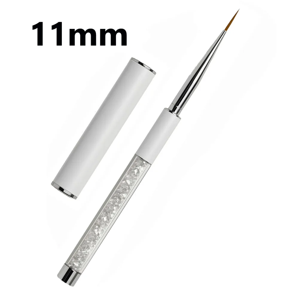 Pędzelek do zdobień paznokci WHITE 11 mm – precyzyjny liner z osłonką | NILO Perfect Nails